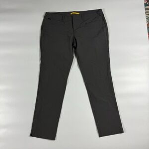 LOLE Chino Pants Womens 14 Charcoal Stretch Pockets Fitted Straight Leg Zip Fly